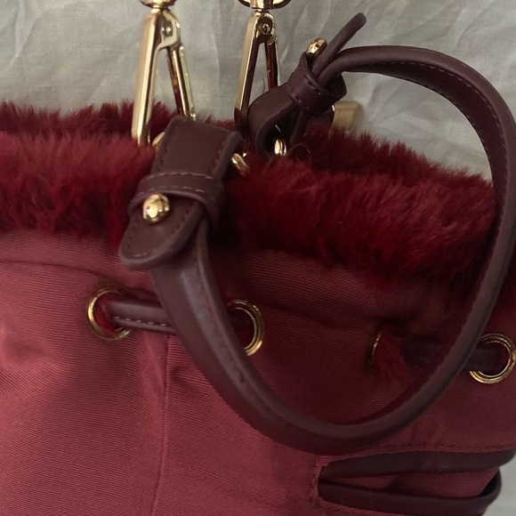 Faux Fur Crossbody  Bag  Red - Picture 6 of 17